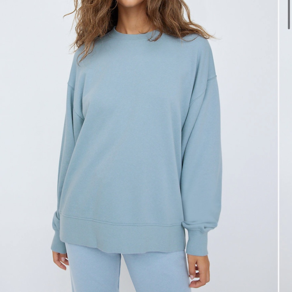 TNA cozy fleece boyfriend crew sweatshirt